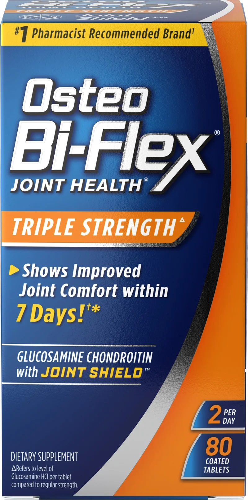 Osteo Bi-Flex Triple Strength box, 80 coated tablets, Glucosamine Chondroitin with Joint Shield
